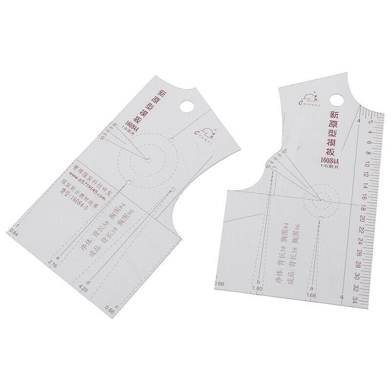 2pcs/set 1:5 Women Clothes Prototype Ruler Drawing Template Tailor Sewing.l8