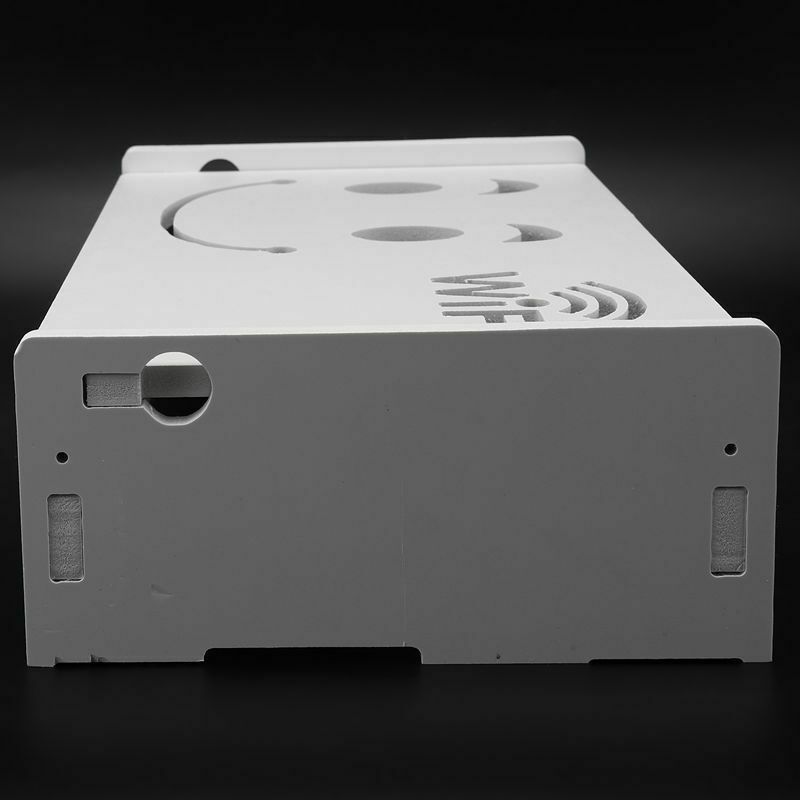 Wireless Wifi Router Storage Box Wood-Plastic Shelf Wall Hangings Bracket CablX5