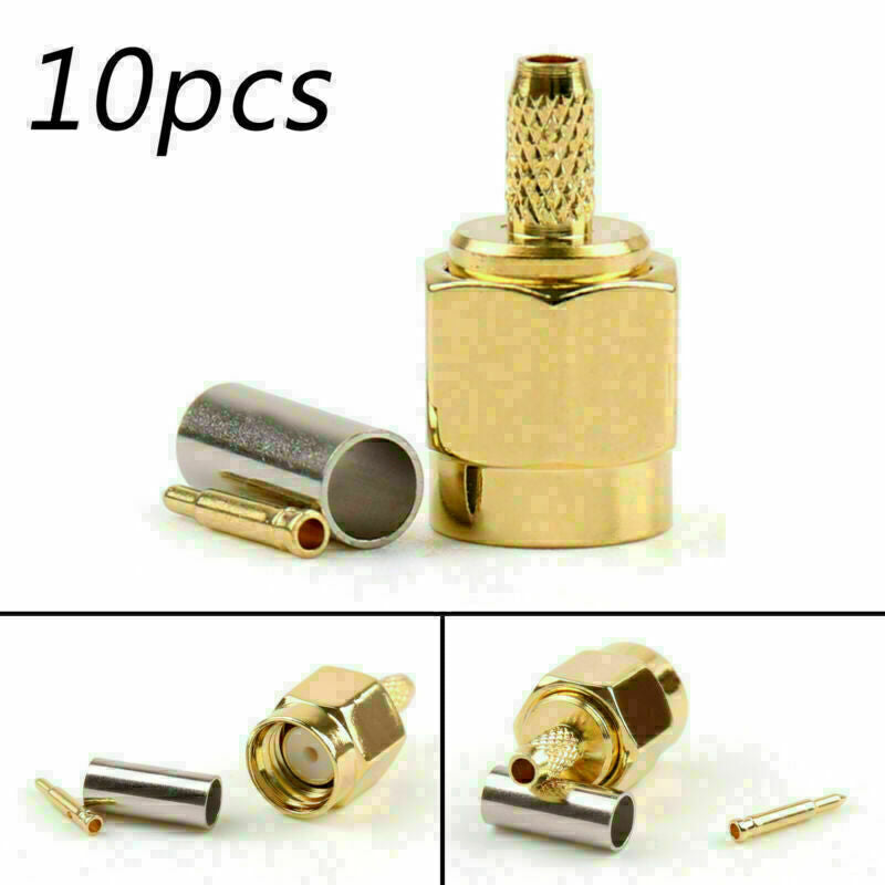 10Pcs Connector SMA Male Crimp RG174 RG316 LMR100 Cable StraightCN