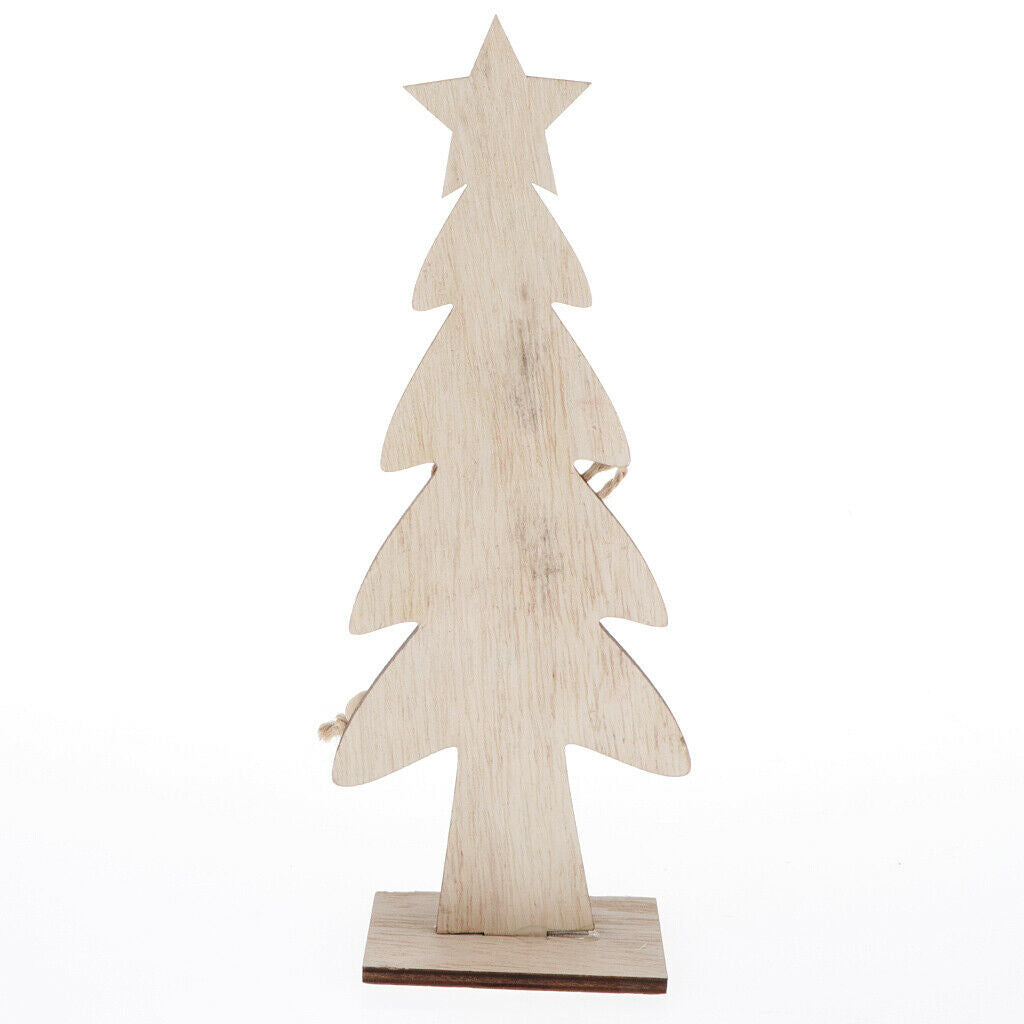 Red Wooden Christmas Tree Desktop Ornaments Table Decors Party Ornaments