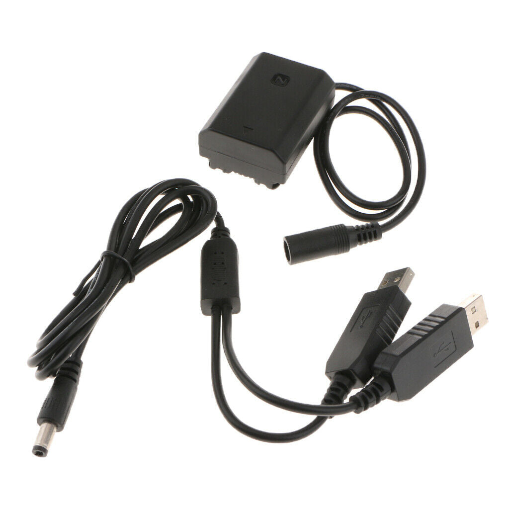 FZ100 Dummy Battery Pack+Dual USB Cable for Sony ILCE-9 A7RIII a7r3 A9 7RM