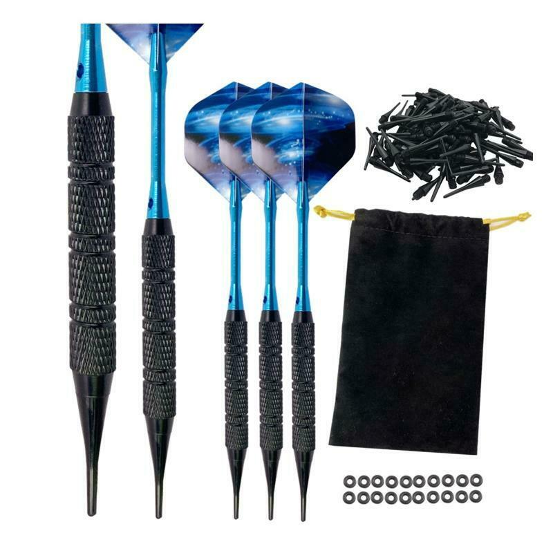 12pcs Tip Darts Aluminum Shaft with 100 Nylon Soft Tips for Electronic Dartboard