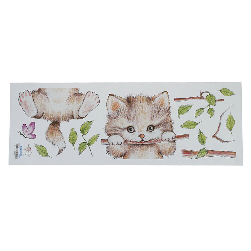 Cat butterfly tree branch wall stickers kids room home decoration wall de.l8