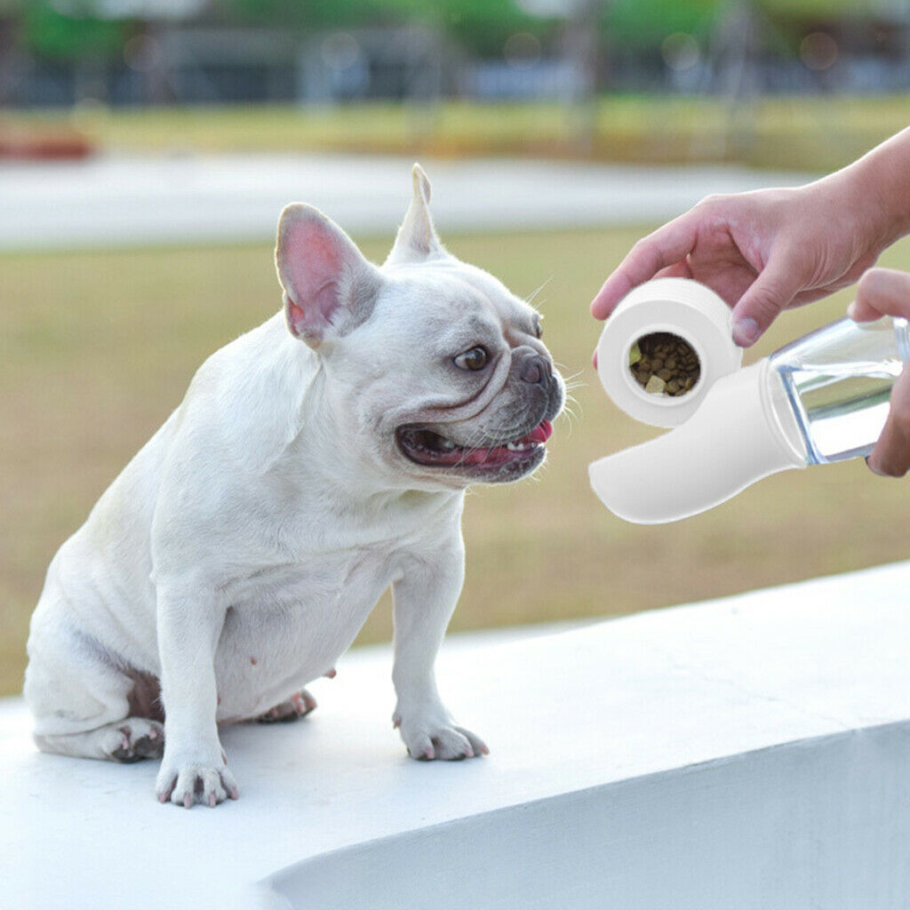 Dog Bottle Leakproof Outdoor Pet Cat Travel Dispenser Tray White