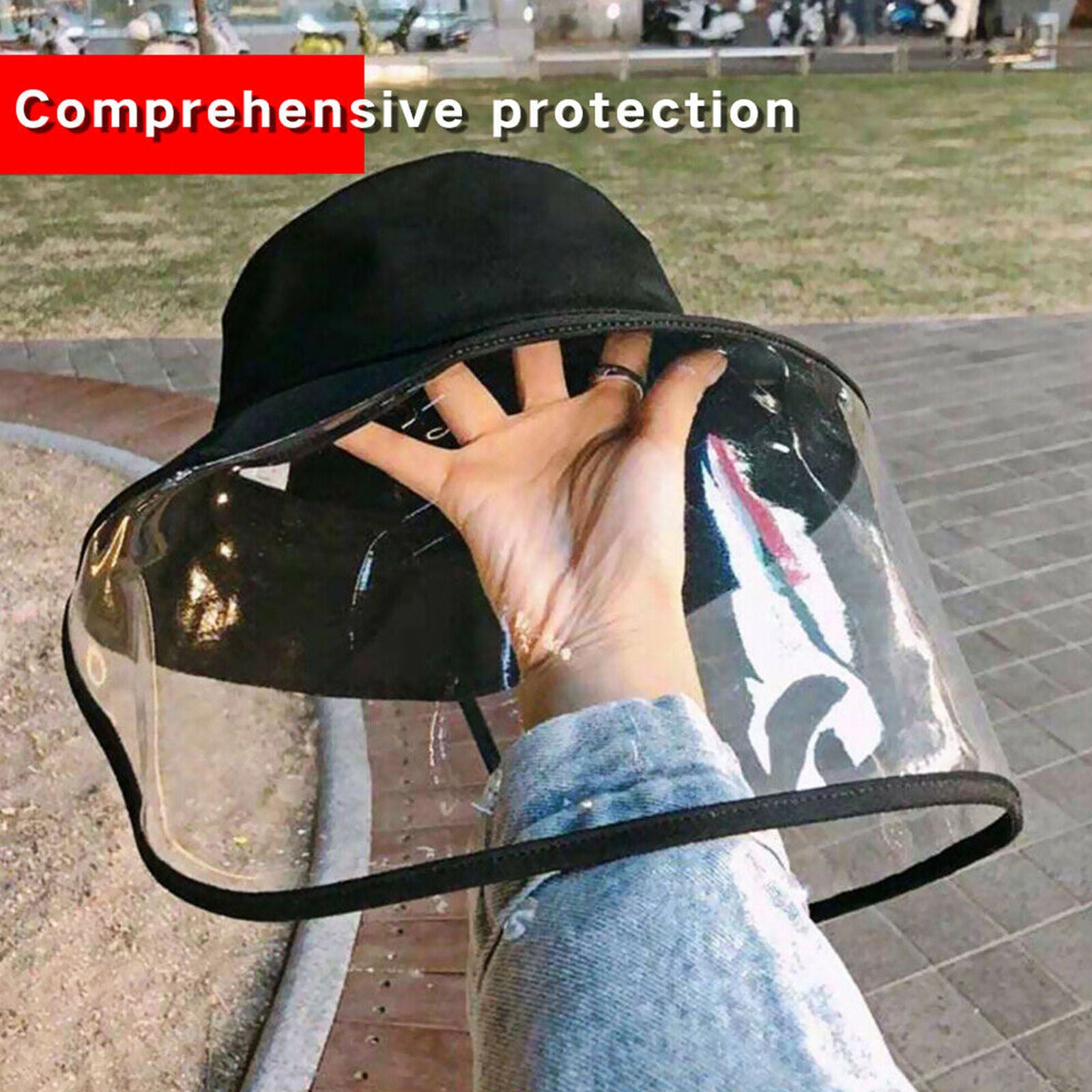 Fisherman Cap Protective Clear Face Cover Saliva-proof Dust-proof Sun Visor Hat