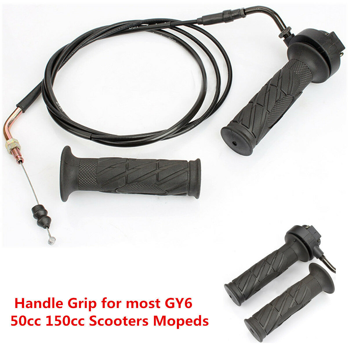 Left+Right Handle Bar Grip for GY6 125cc-150cc Throttle Line Scooter Accessories