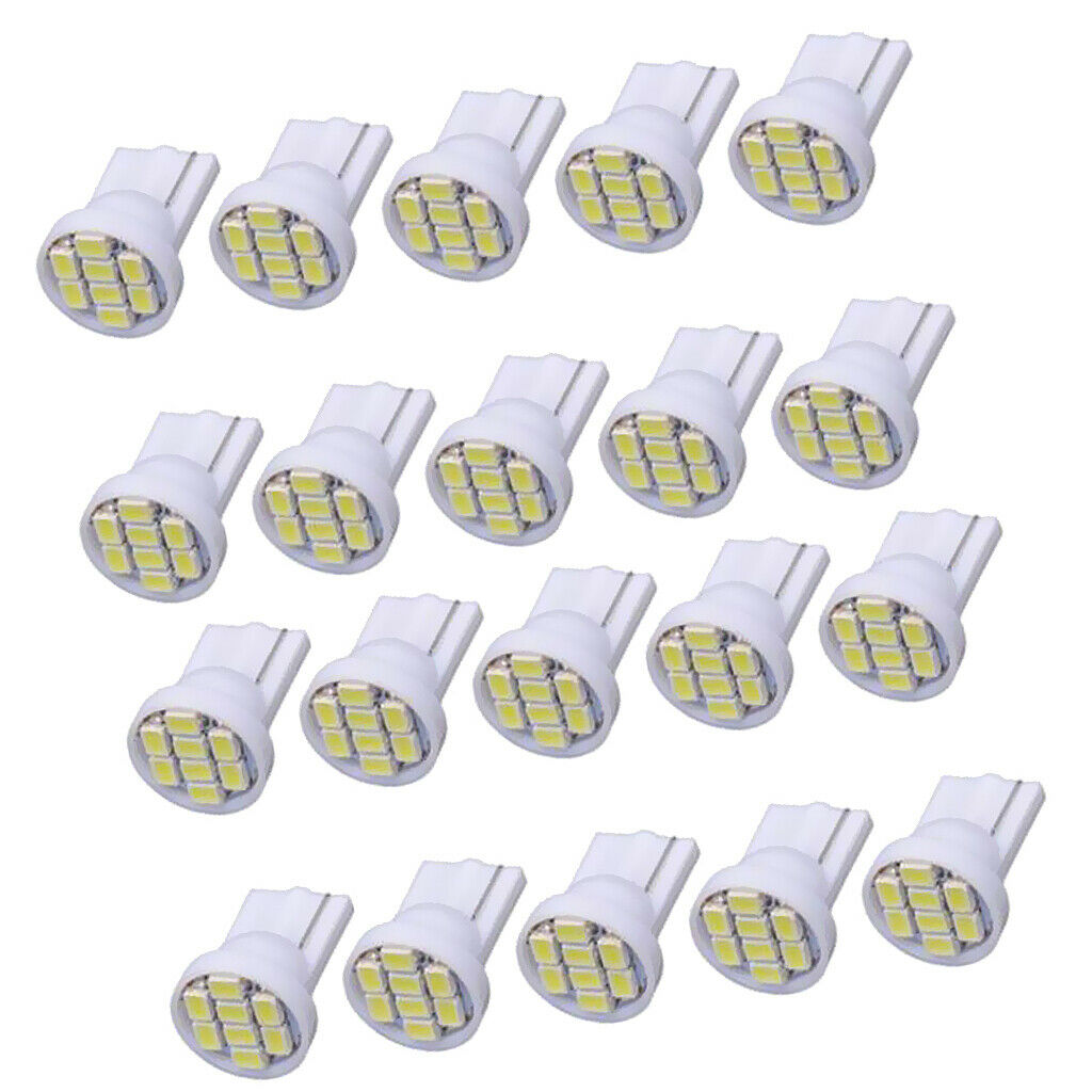 20x T10 Wedge 8SMD LED Gauge Dashboard Instrument Panel Internal White Bulb
