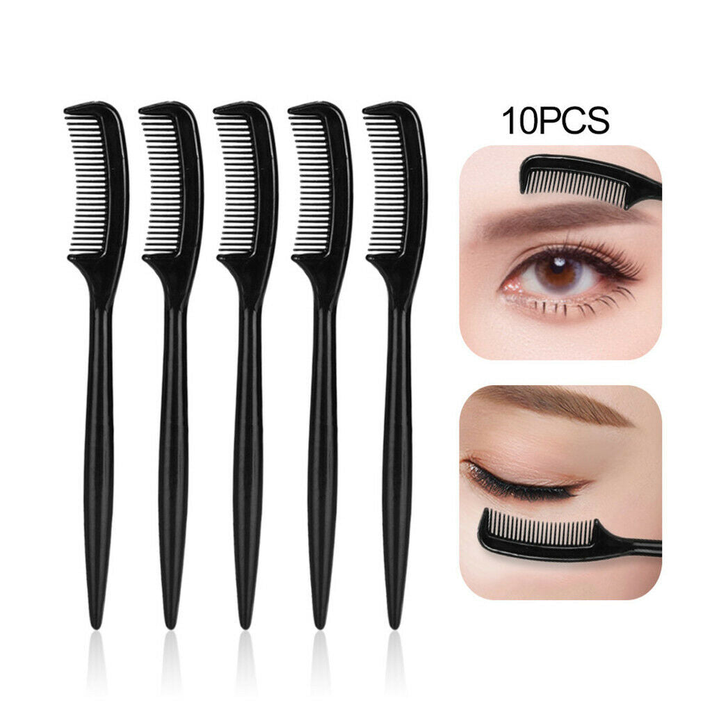 Set of 10 Travel Mini Eyebrow Extension Trimming Shaping Combs Makeup Set