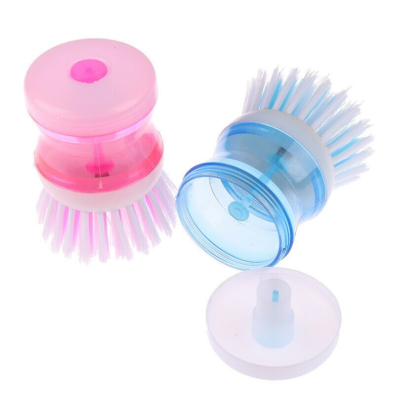 Kitchen Washing Utensils Pot Dish Brush With Washing Up Liquid Soap DispensDD