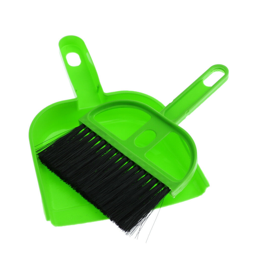 Mini Cat Sand Shovel Suit-Small Brush and Dustpan Pets Cleaning Supply Green