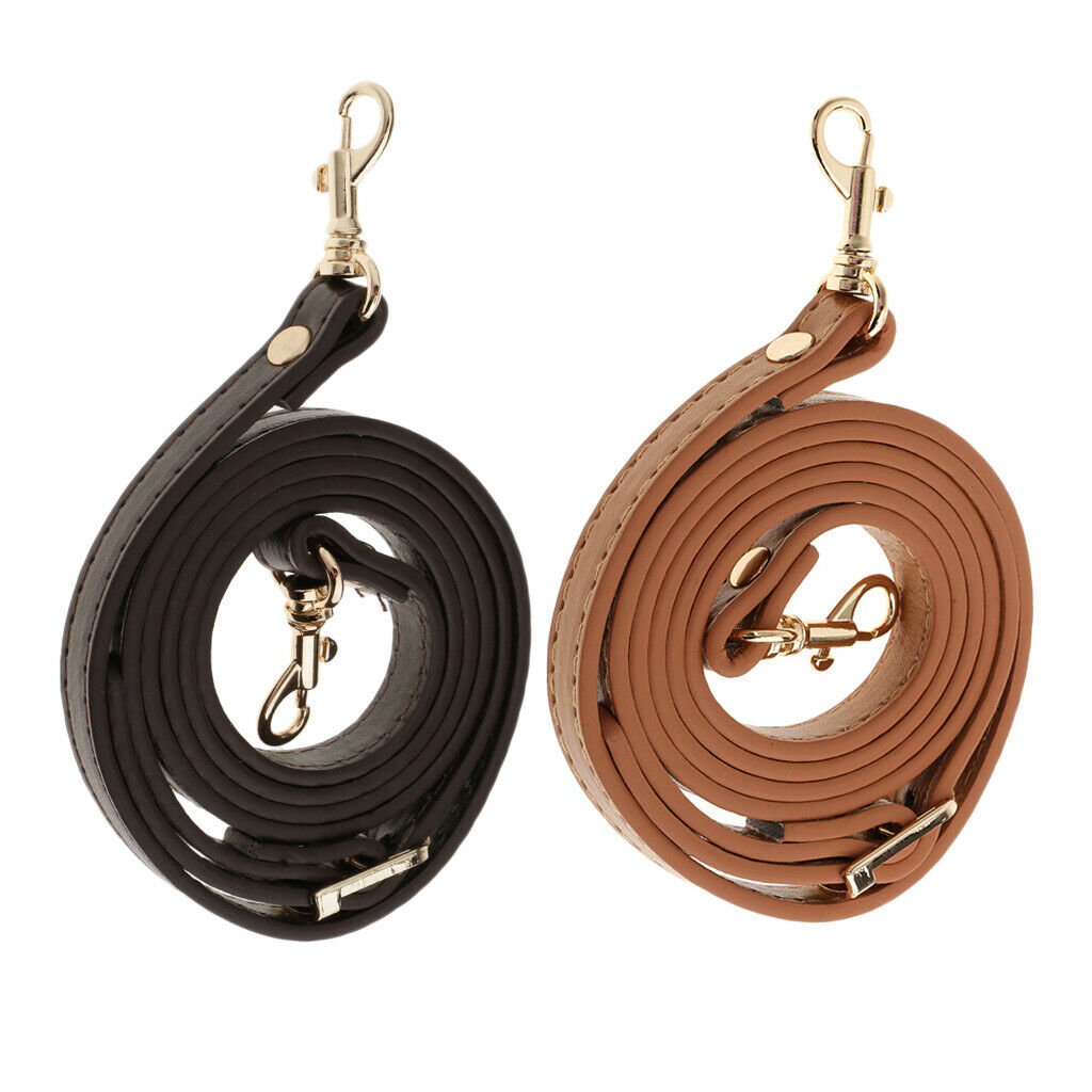 2x Adjustable Leather Purse Strap Shoulder Wallet Replacement Handle Belts