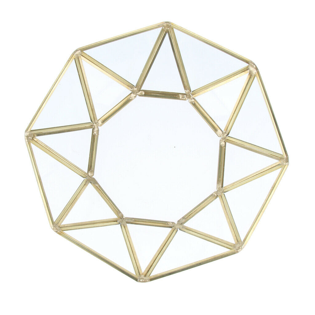 Metal Glass Jewelry Display Tray Cosmetic Organizer Snack Dessert Fruit Tray