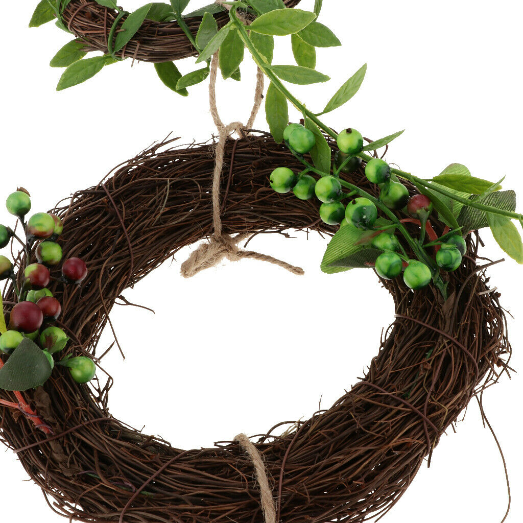 Triplet Artificial Rose Silk Flower Leaves Door Wreath Garland Wedding Decor