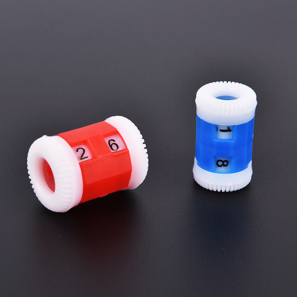 2pcs plastic knitting needles counter weaving tools number marker red&blu.l8