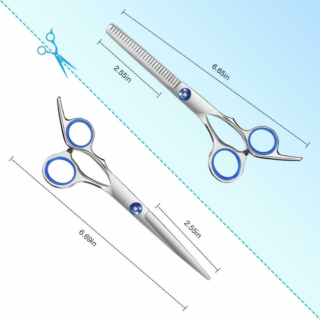15PCS 6.7" Professional Hair  Scissors Thinning Barber Shears Set Kit
