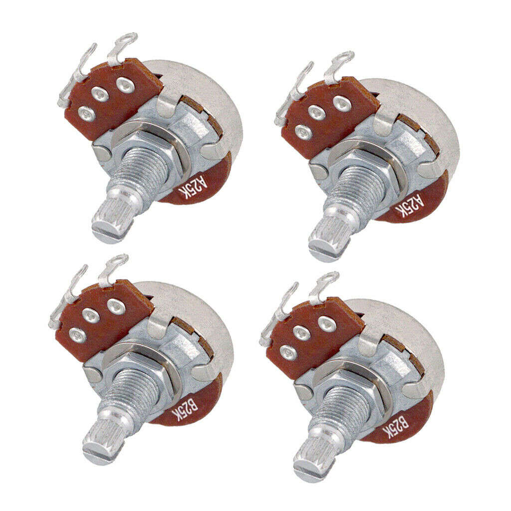 A25K / B25K OHM Audio MINI Pots Guitar Potentiometer for Electric Guitar Pack of