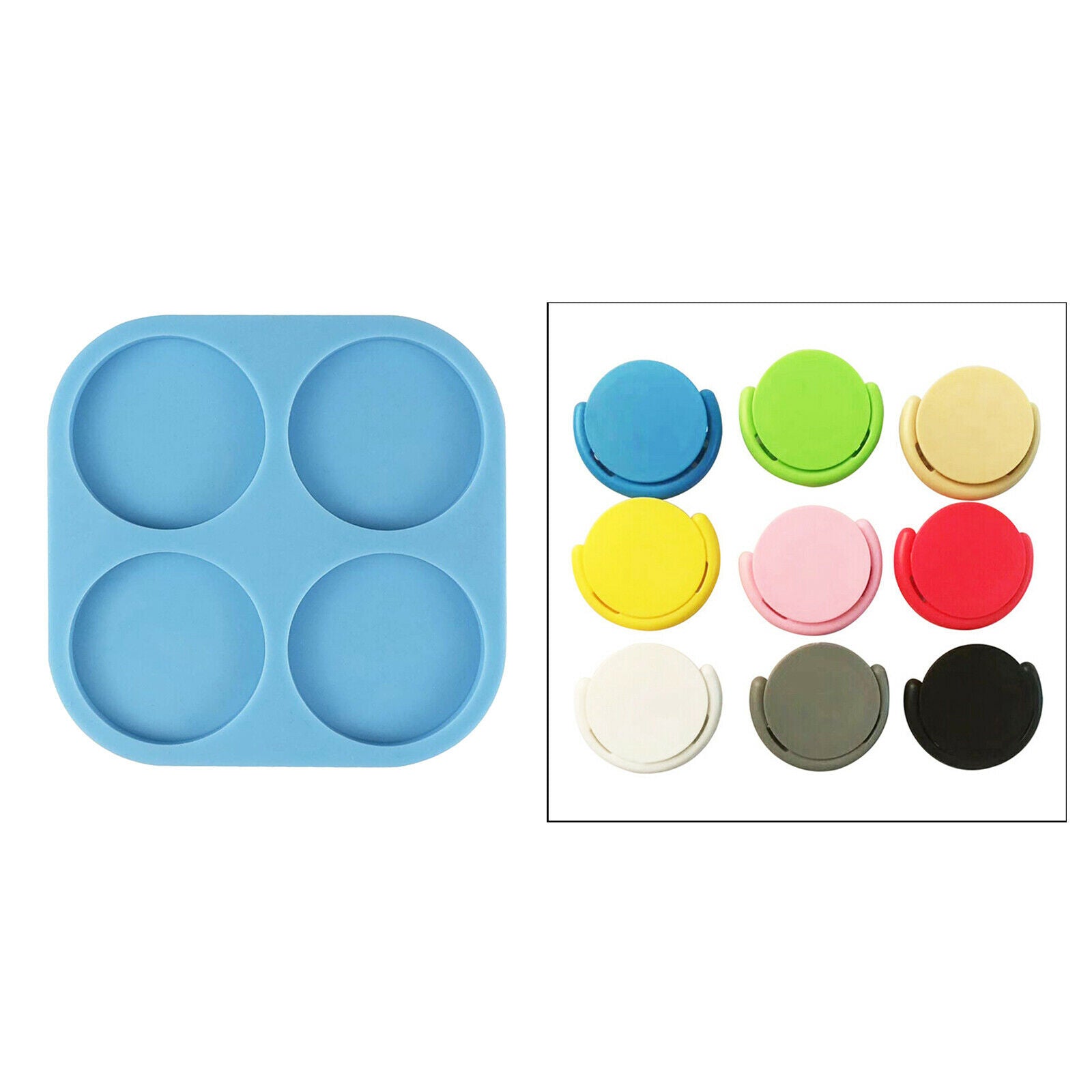 Phone Grip Socket Mold 4 Cavity Circle Casting Mould Making Tool Kids Adults
