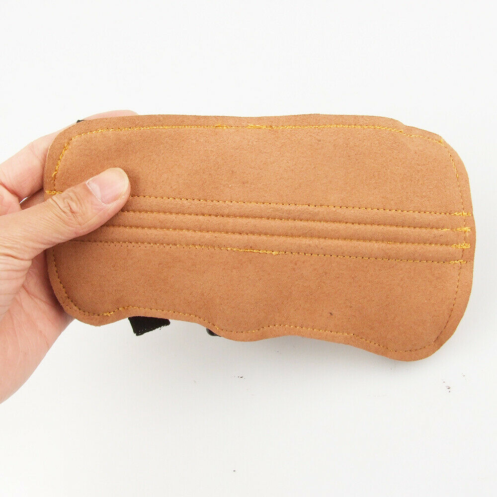 Double Fiber Fabric Shooting Archery Arm Guard Bow Protection 3 Straps Brown