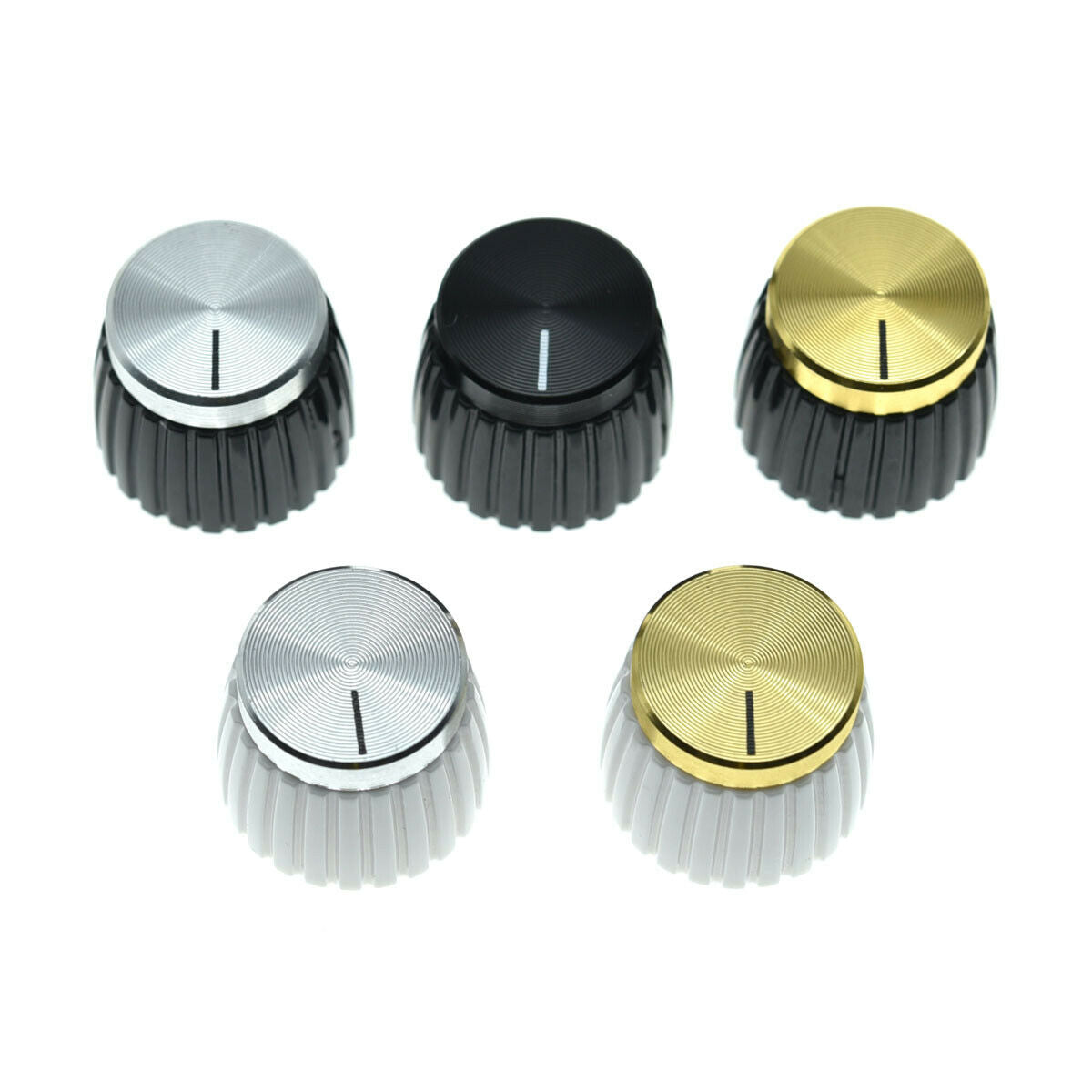 10x Guitar Amplifier Knobs White w/ Chrome Cap Push-on fit Marshall Amplifier