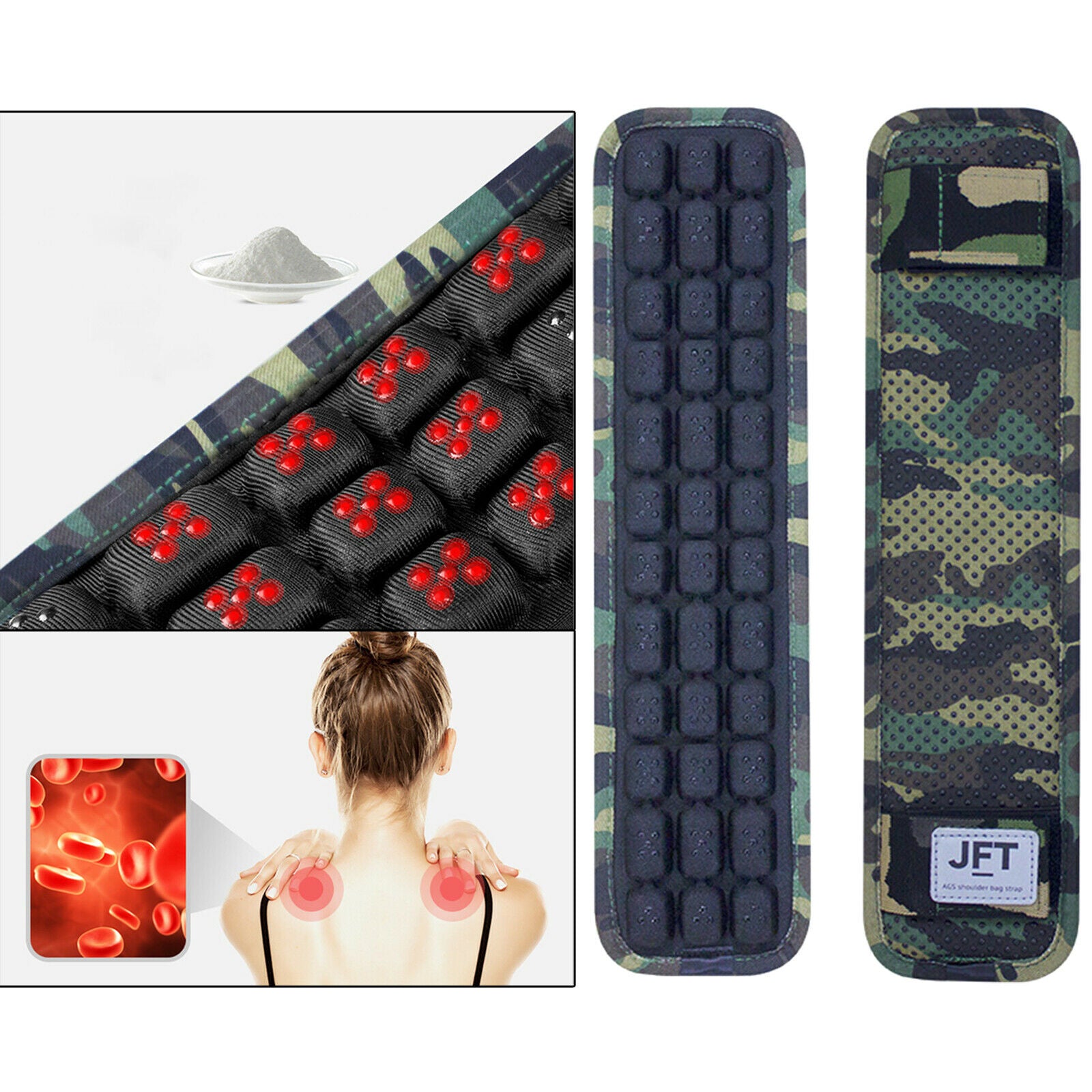 2Pcs Backpack Shoulder Strap Pad Air Cushion Durable Bag Padded 33.5x8.5cm