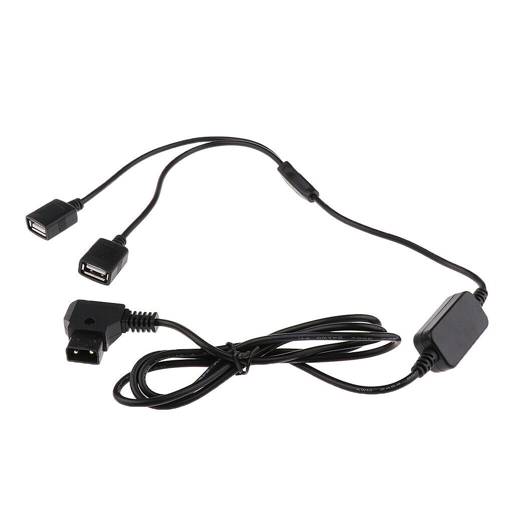 D-Tap Male 14.8V to 2 Female USB Port 5V 2A DC Power Supply Adapter
