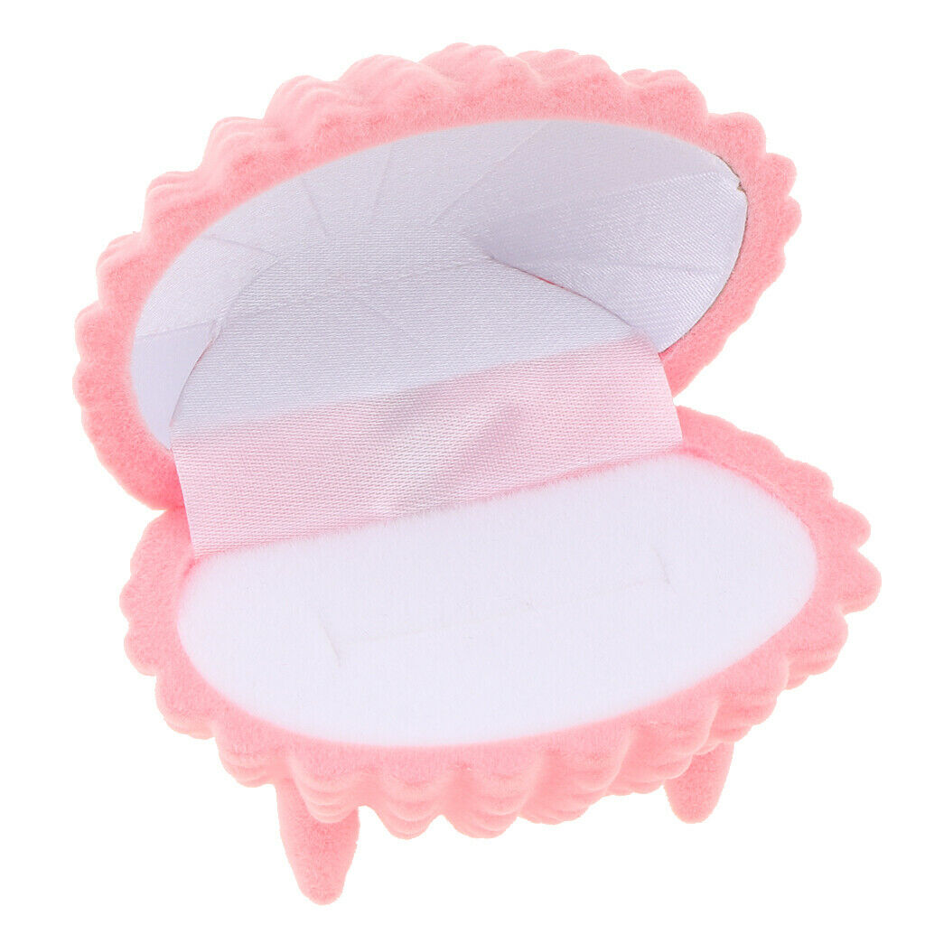 Shell Shape Velvet Necklace Jewelry Display Storage Box Gift