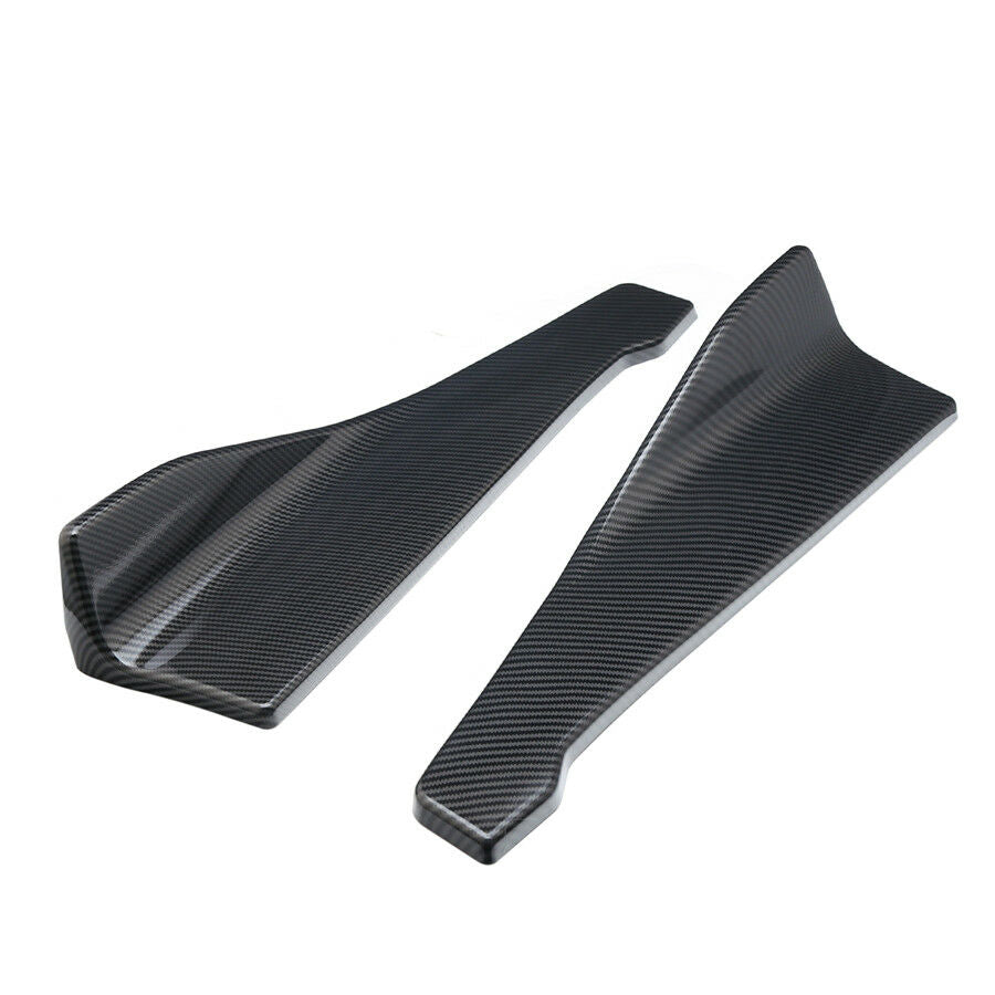 1 Pair Carbon Fiber Car Body Side Skirt Diffuser Winglet Bumper Spoiler Rear Lip