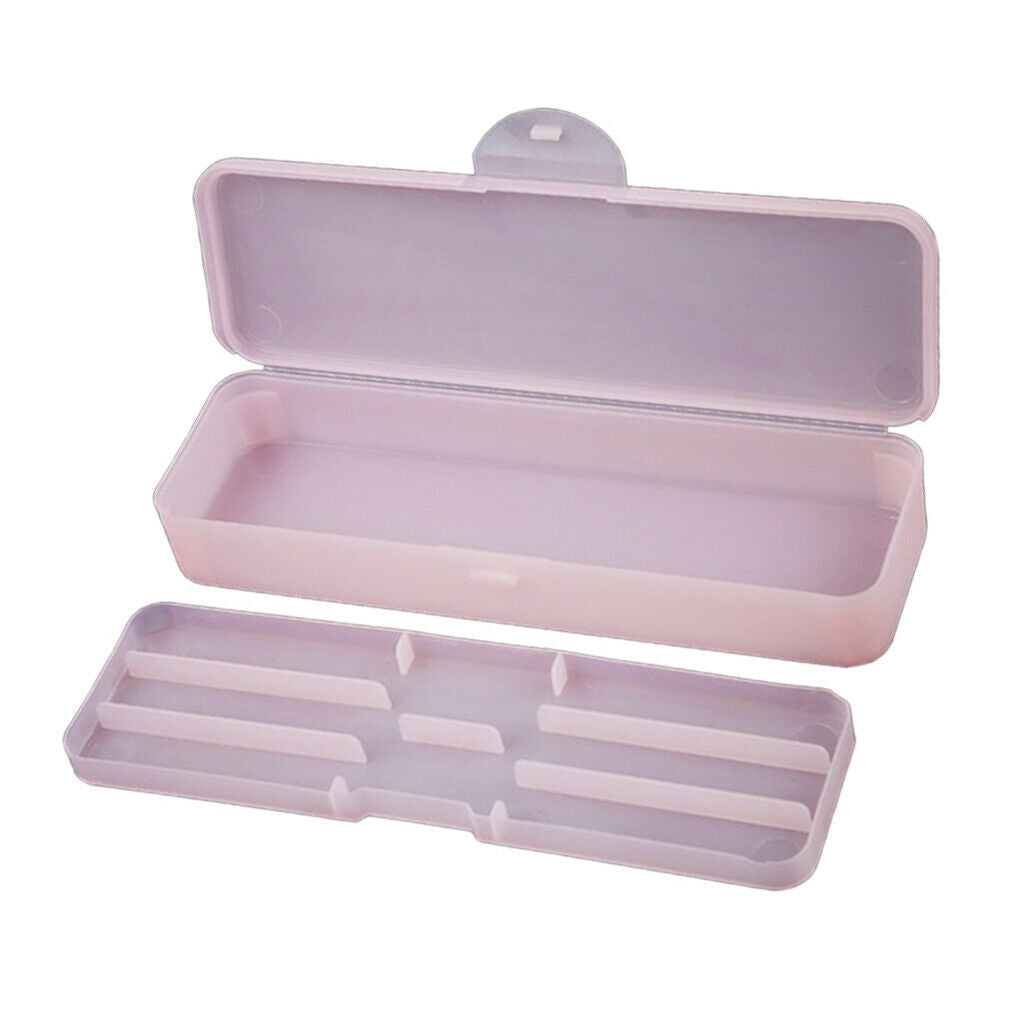 Two Layer Storage Box Nail File Dotting Drawing Brush Container Case Pink