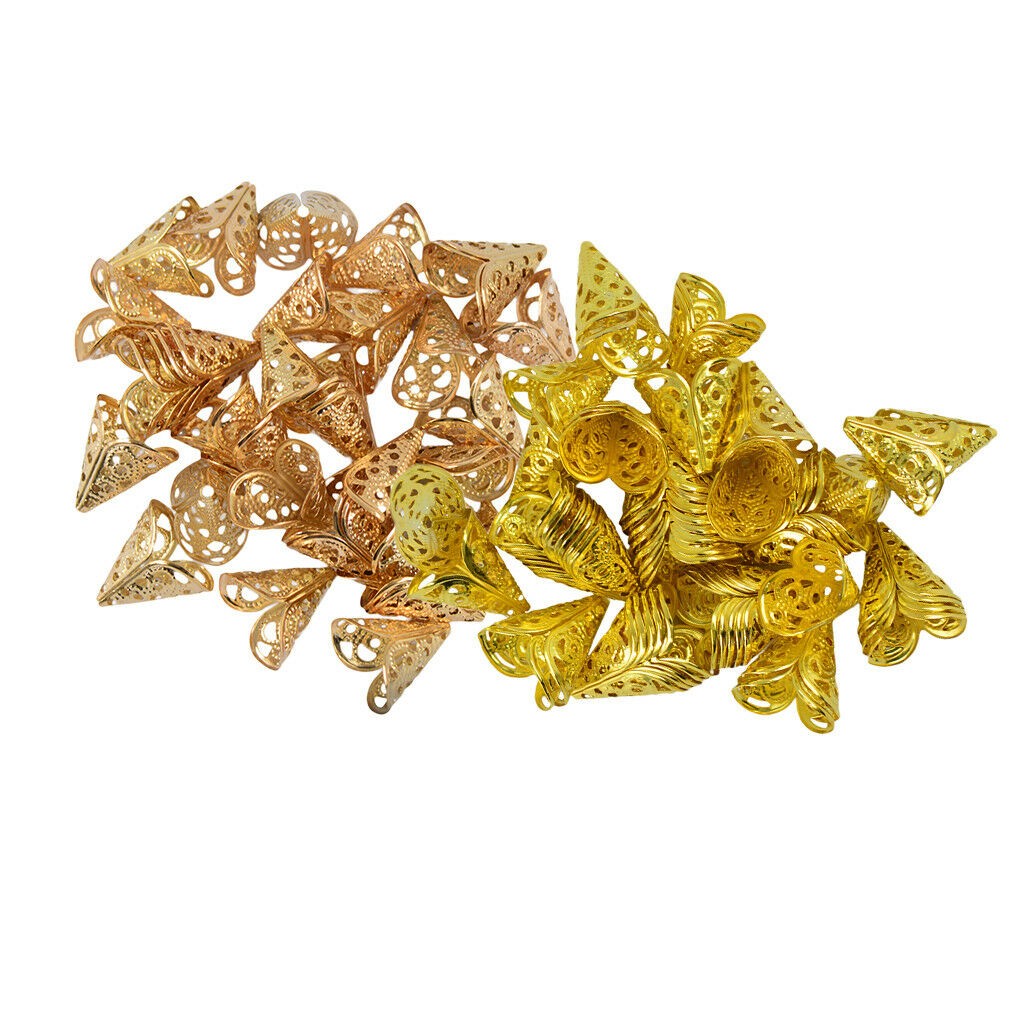 100pcs Filigree Cone Flower Beads   for DIY Necklace Bracelet Earrings