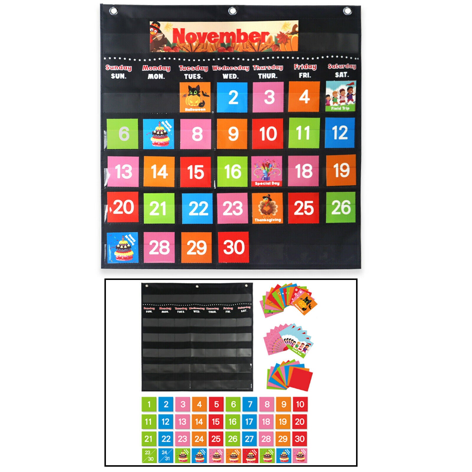 Classroom Resources Pocket Chart Monthly Calendar Circle Learning Time Center