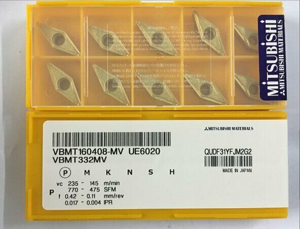 10pcs/box MITSUBISHI VBMT160408-MV UE6020 VBMT332MV UE6020 NEW Carbide Inserts