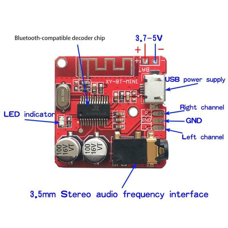 3.7-5V MP3 Bluetooth-compatible Lossless Decoder Board Car Stero Speaker