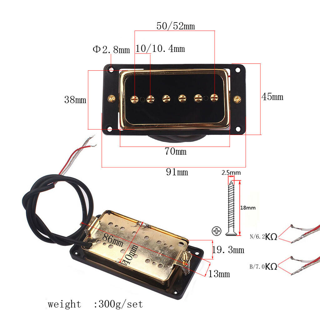 Electric Guitar Replacement Alnico 5  Pickup Set Copper Soap Bar