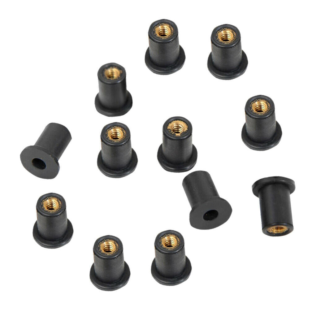 12 pieces motorcycle fairing screws, rubber nuts M5 screws