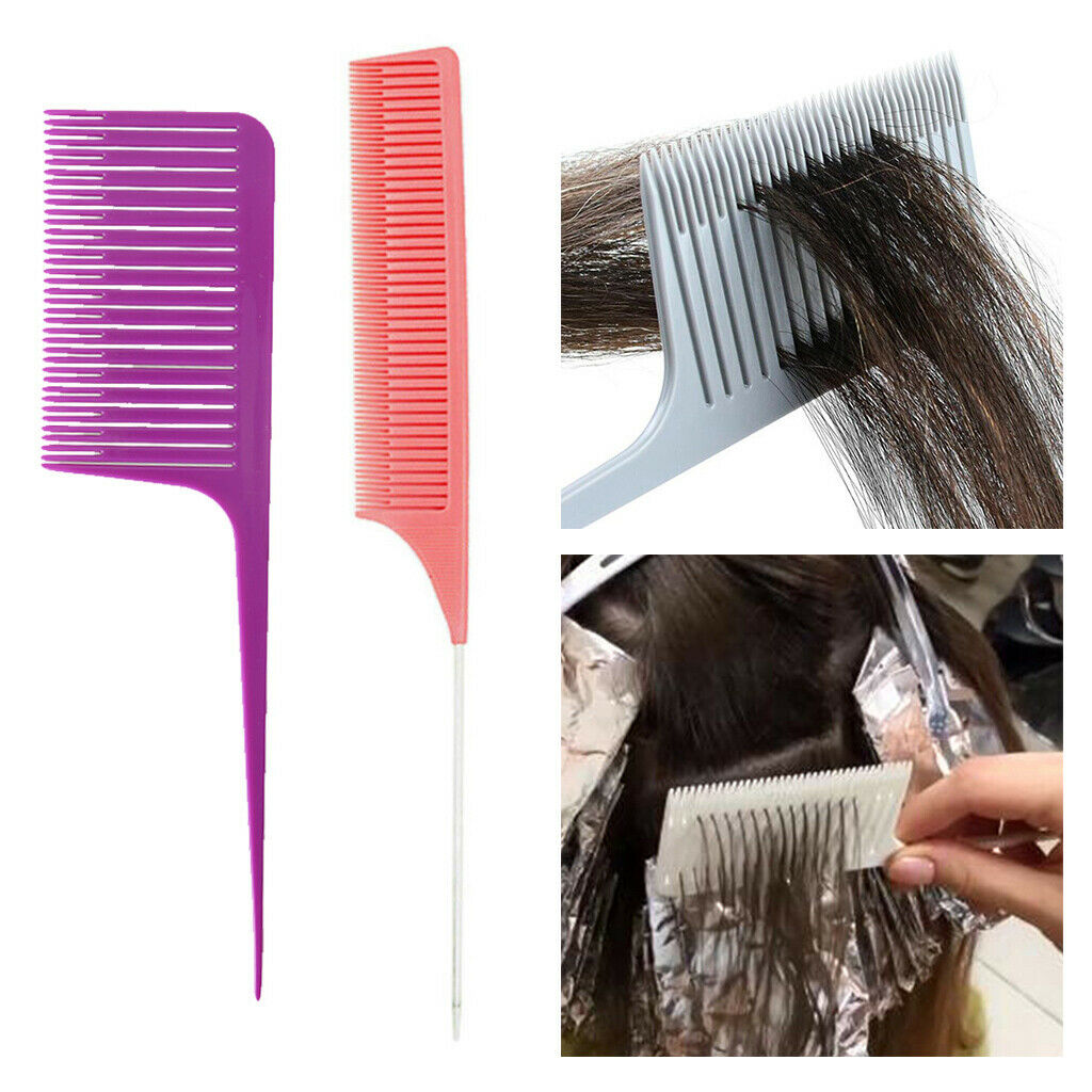2x ABS Fine&Wide Tooth Weave Highlighting Foiling Hair Combs for Salon