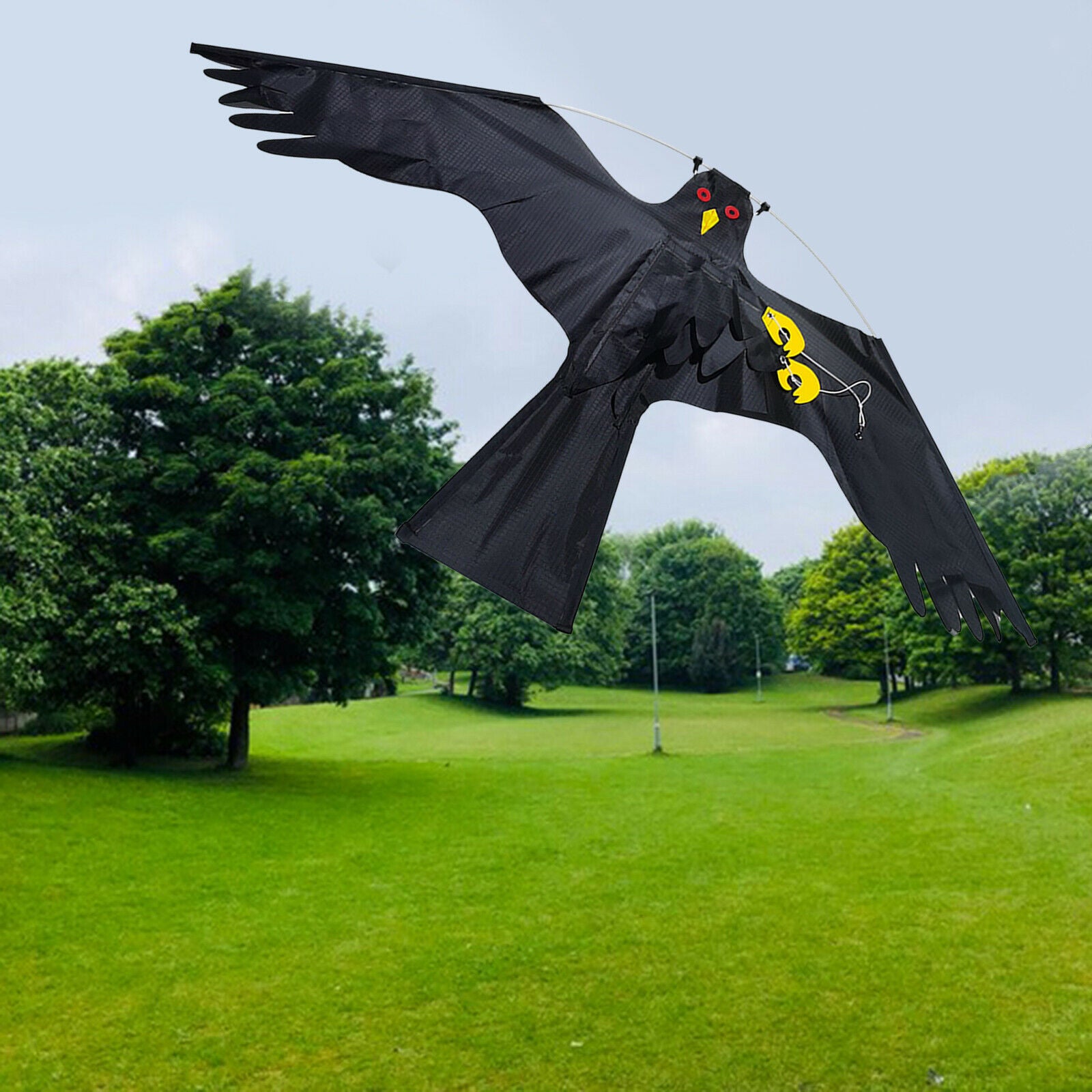 2X Large Eagle Kite Bird Repeller Pigeon Decoy for Garden Yard Farm black