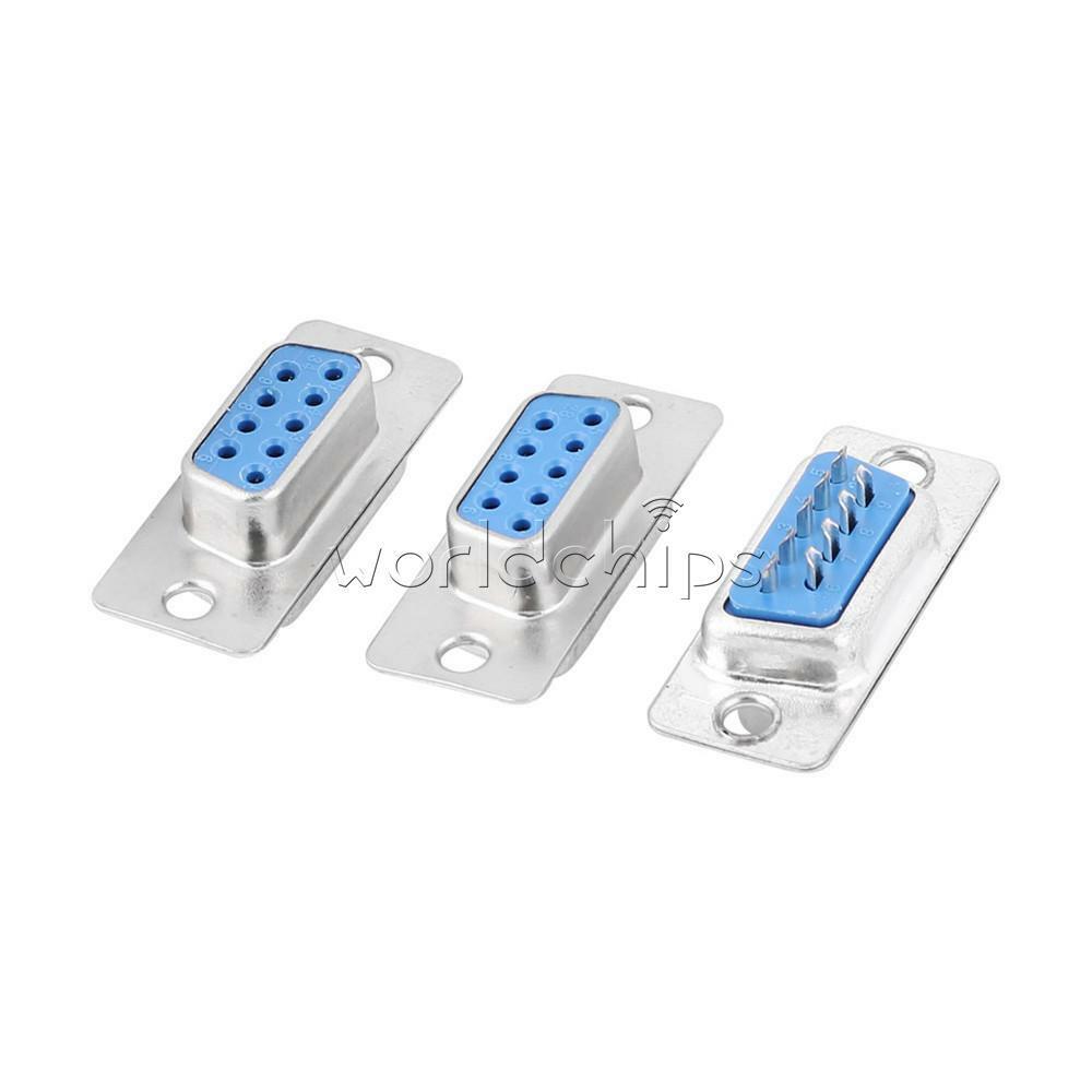 10PCS  RS232 VGA DB9 9 Pin Female Serial 2 Rows Solder Type Plug Connector