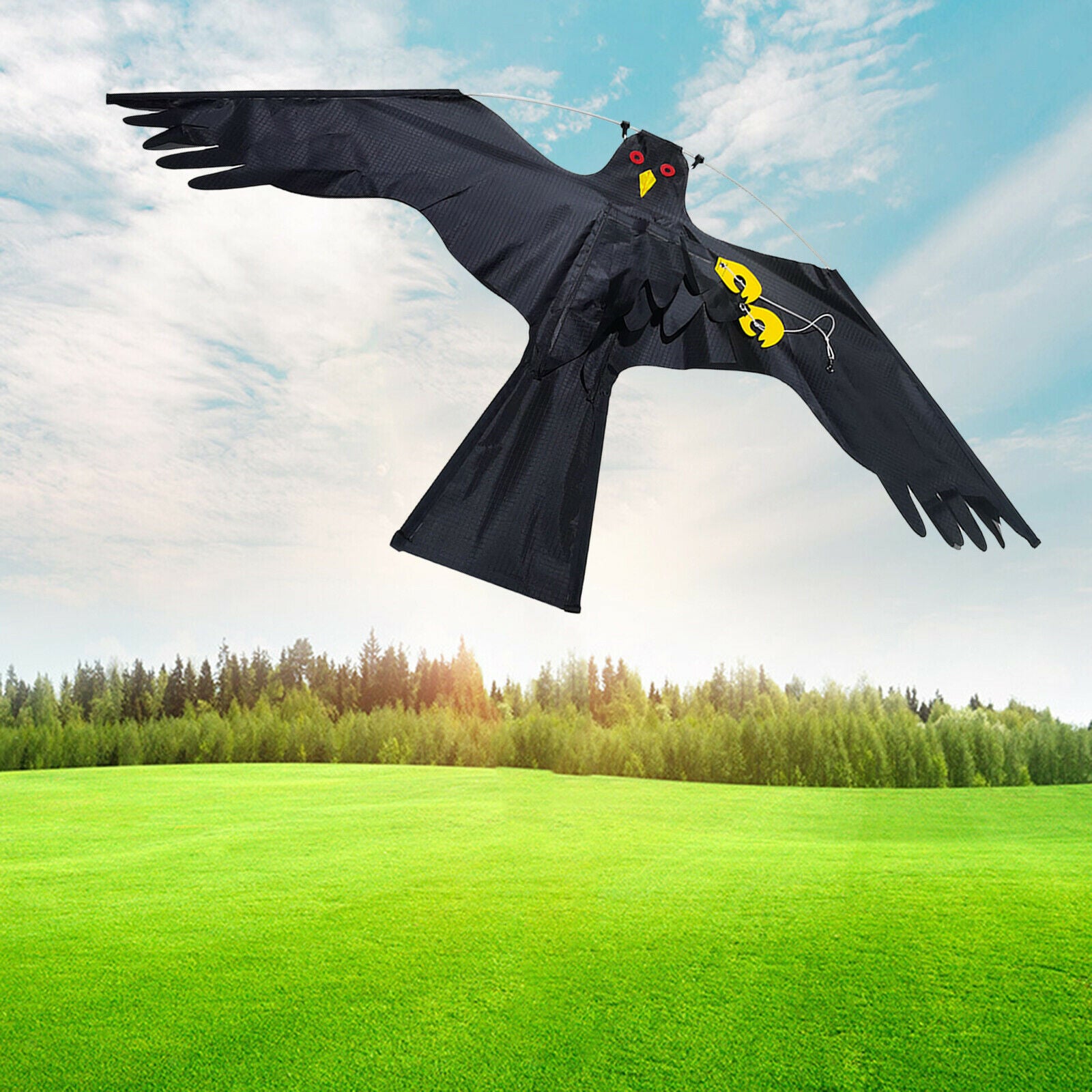 2X Large Eagle Kite Bird Repeller Pigeon Decoy for Garden Yard Farm black