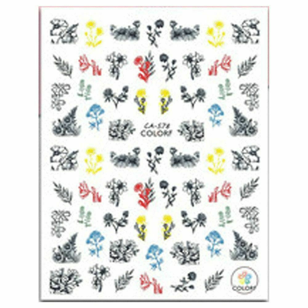 Easy To Use Nail stickers Geometrics Decoration Leaves And Flower Images
