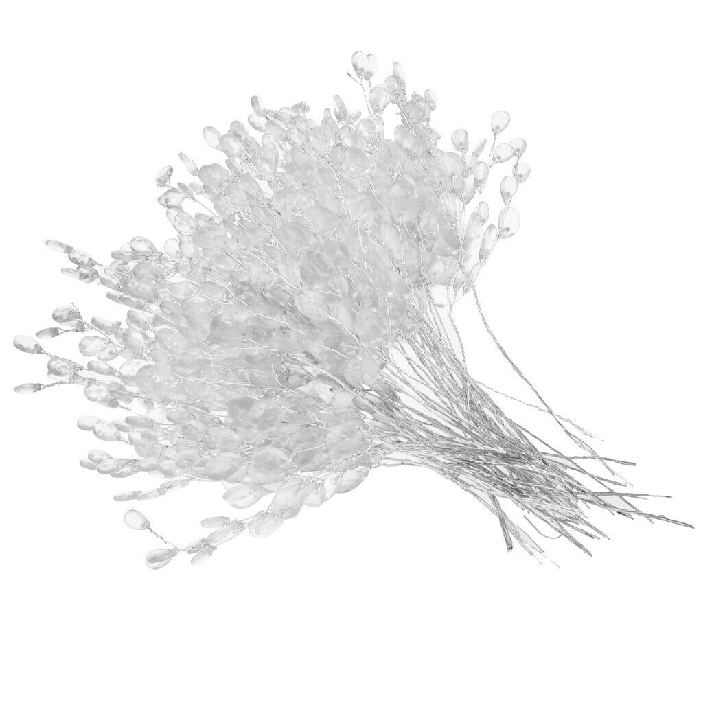 50set Simulated Flower Bouquet Twigs f/ Christmas Brides Wedding White