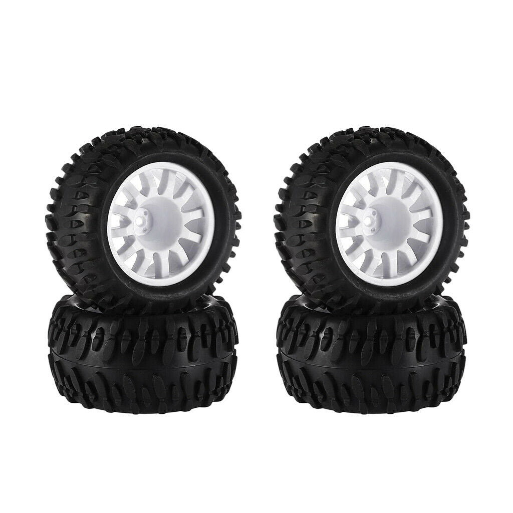 Set of 4 rubber tires replacement tires rims wheels for 1/16 Hpi Hsp Zd Racing