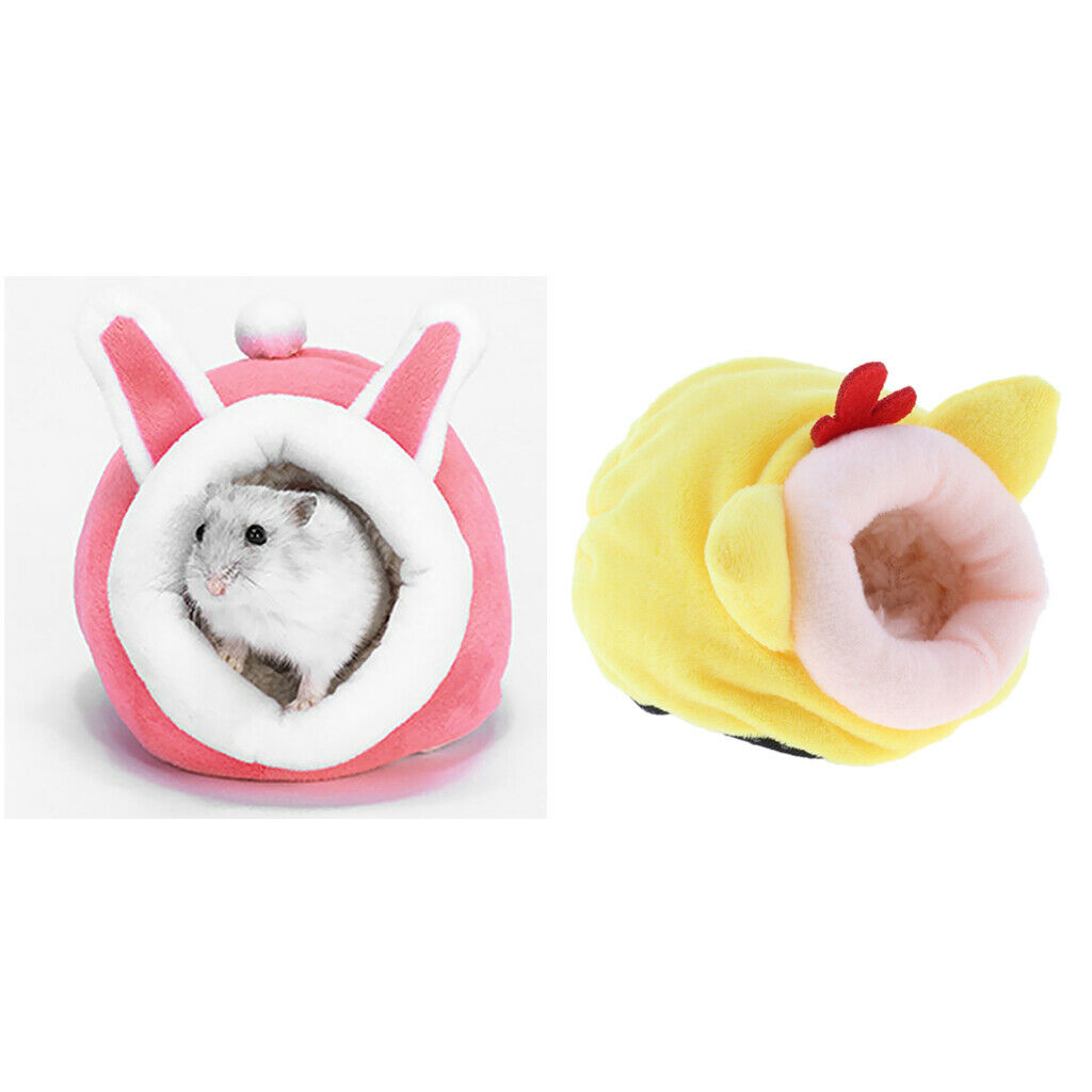 2 Pack Hamster Bed Soft & Warm Cushion for Small Animal - Warm House Sleep Mat