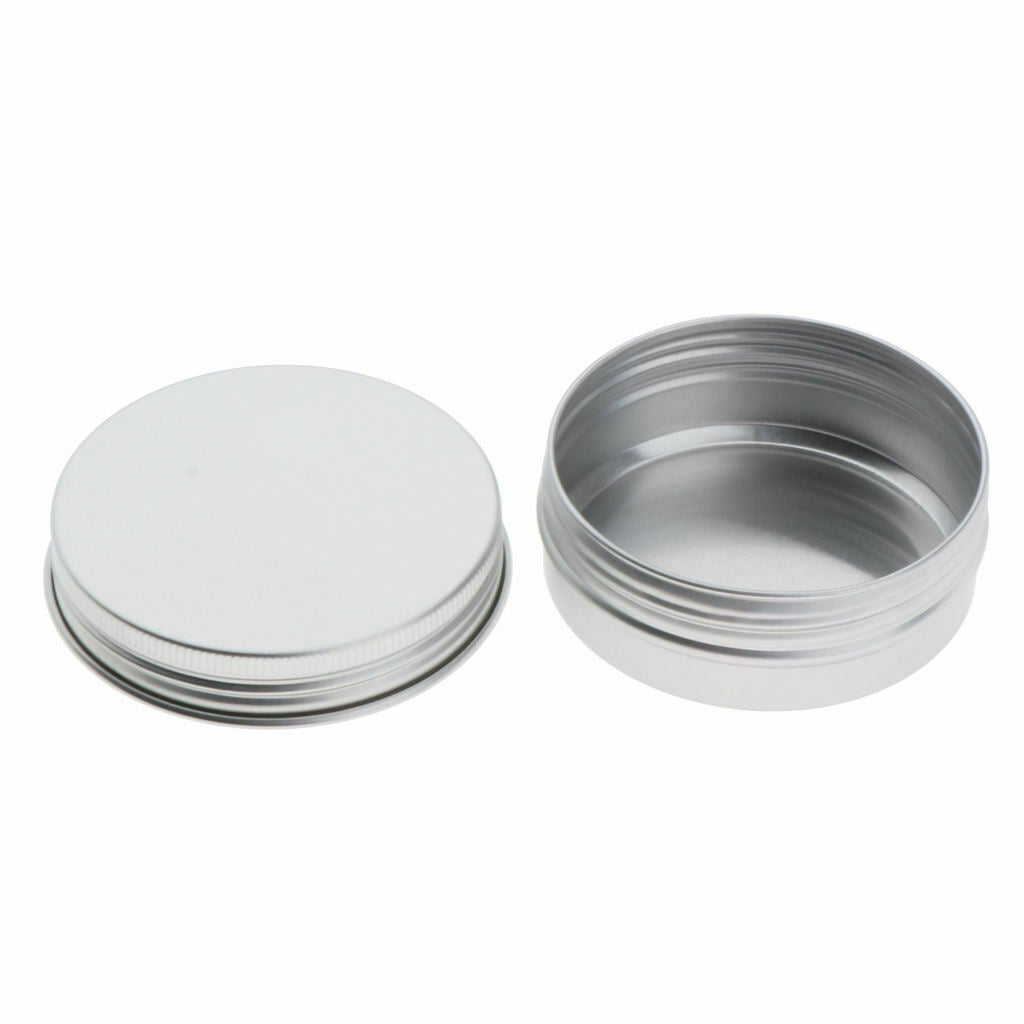 10x Round Aluminum Tins Lotion Wax Storage Jars Salves Containers Cans Case