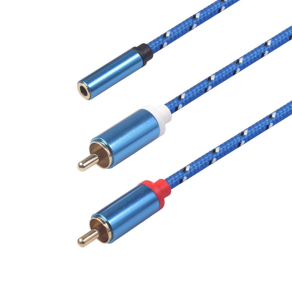3.5mm Stereo Audio Female Connector to 2 RCA Male Connectors Blue 3610F-04