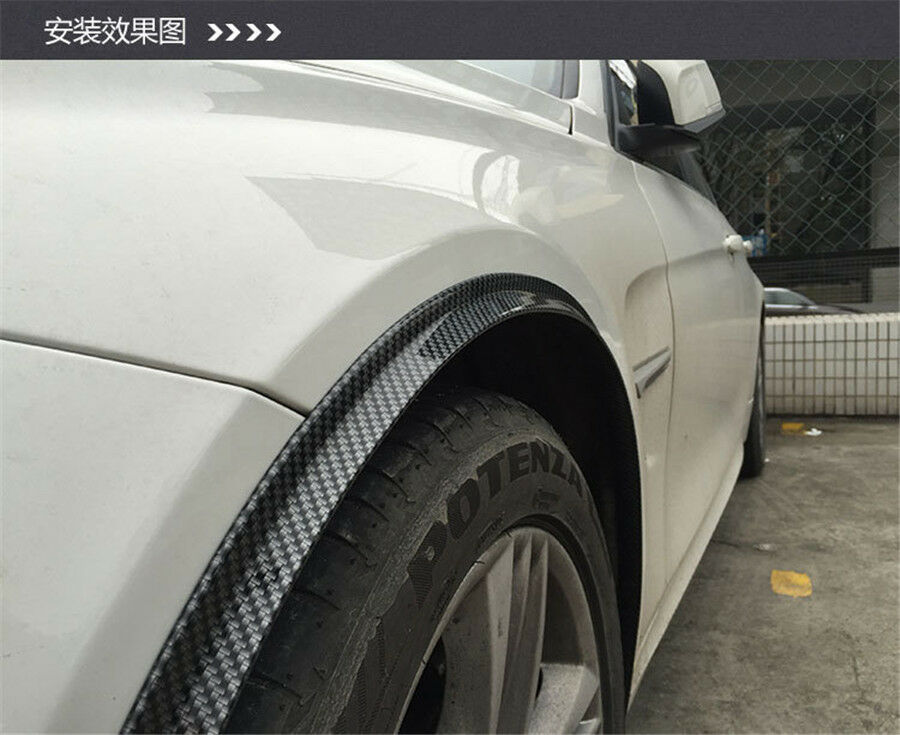 2Pcs 150cm Carbon Fiber Color Rubber Car Fender Flare Wheel Eyebrow Protectors