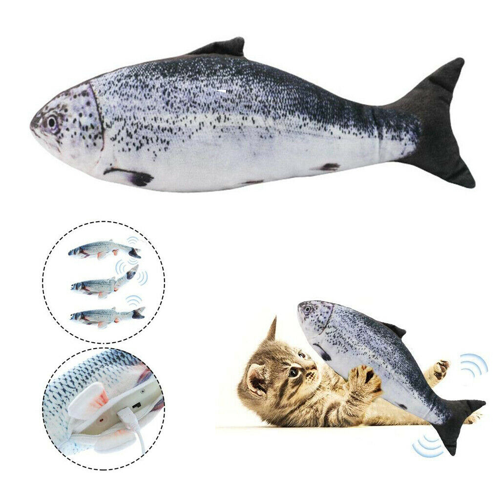 2pcs Cats Kitten Electric Fish Toys Realistic Cat Kicker Toys For Cat Salmon