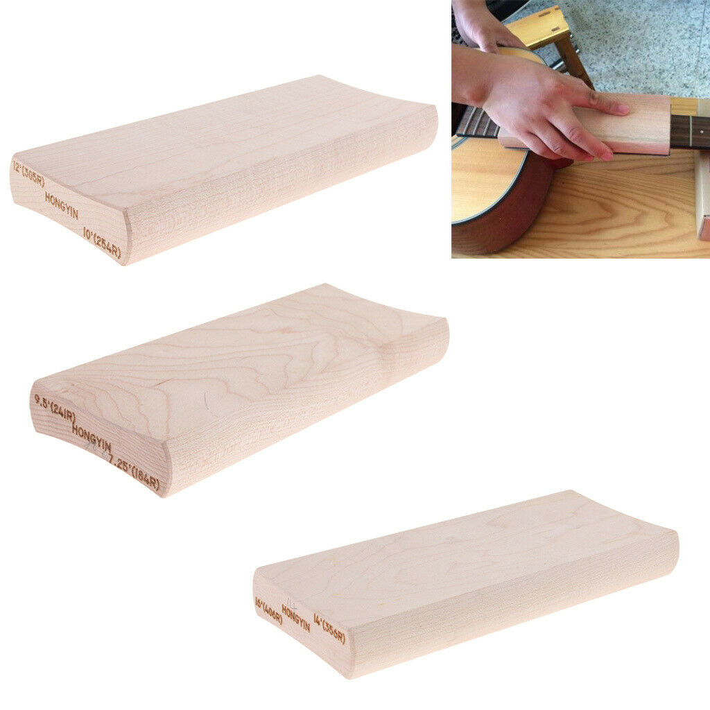 3Guitar Bass Radius Sanding Block Polishing for Fretboard Fret Leveling Luthiers