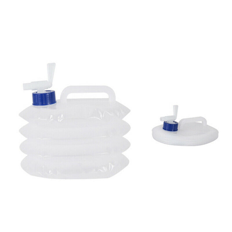 Outdoor Camping Foldable Bucket Water Bag Container with Tap Portable .l8