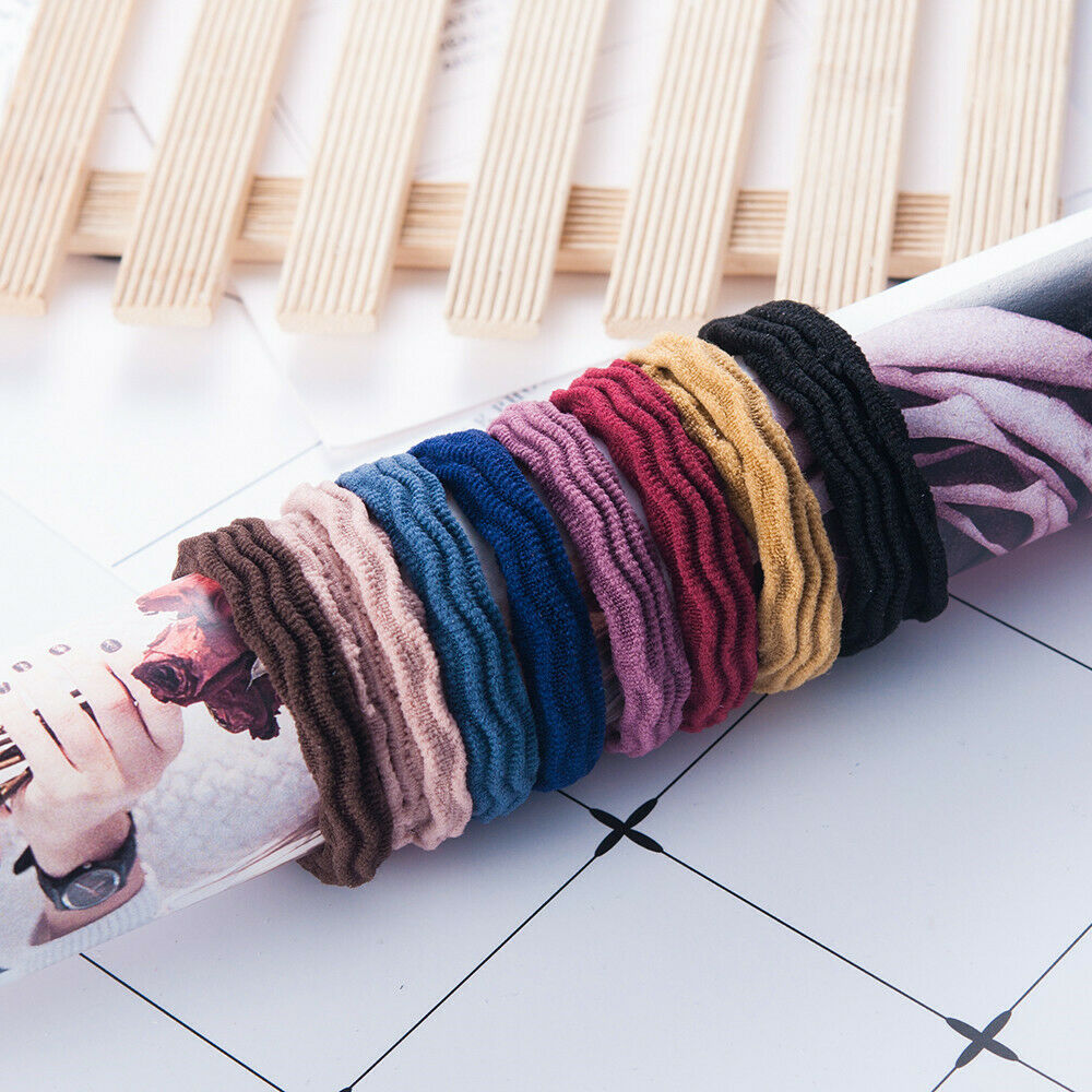 5X Women Elastic Rubber Hair Ties Band Rope Ponytail Holder Resilience Seamless