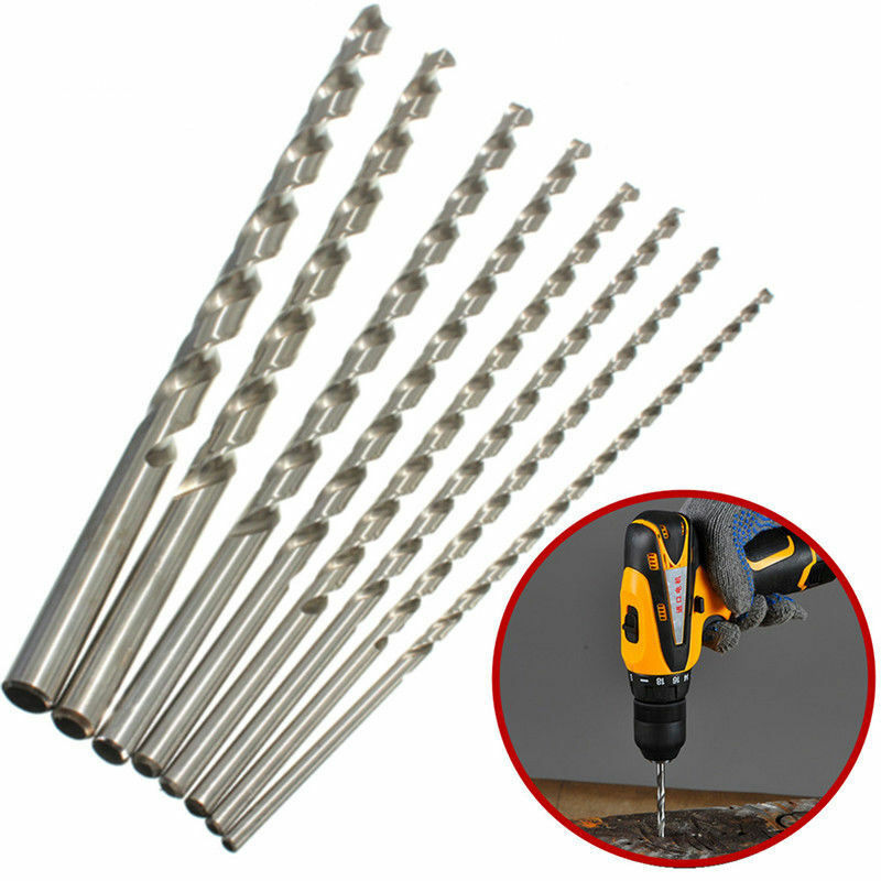 5pcs Extra Long High-speed Steel Drill Bit Sets Straight Shank Twist Drill